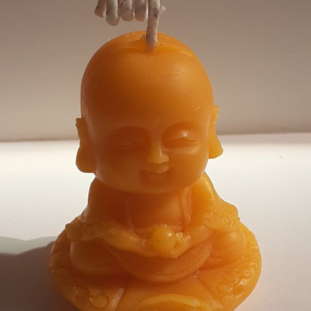 100% Pure Beeswax Laughing Buddha Candle